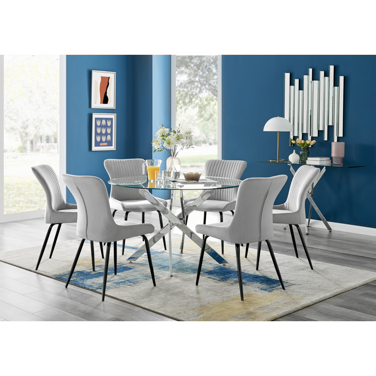 Wayfair round dining table and deals chairs